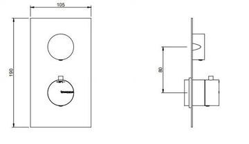 X-CHANGE - Thermostatic brass shower mixer with plate by Rubinetterie Treemme - view 3